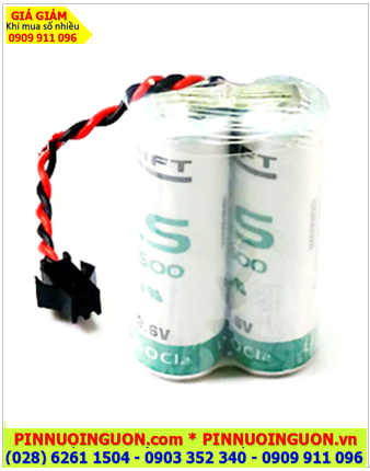 Saft 2LS17500 (2 viên ghép đôi); Pin nuôi nguồn PLC Saft LS17500 lithium 3.6v 7200mAh /Xuất xứ Pháp